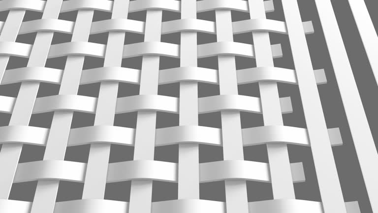 Abstract 3D Wavy Lines  Cross Weaving over Chroma key Background. 4k Ultra HD resolution.