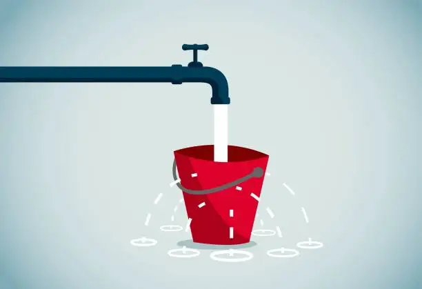 Vector illustration of full bucket