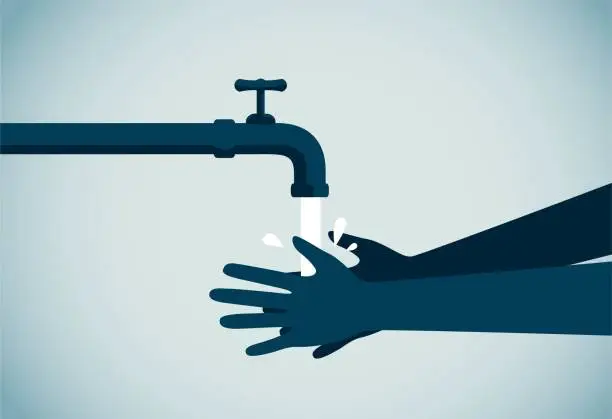Vector illustration of Washing Hands