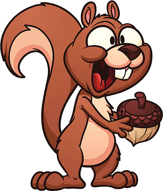 cartoon-eichhörnchen - eichhörnchen stock-grafiken, -clipart, -cartoons und -symbole