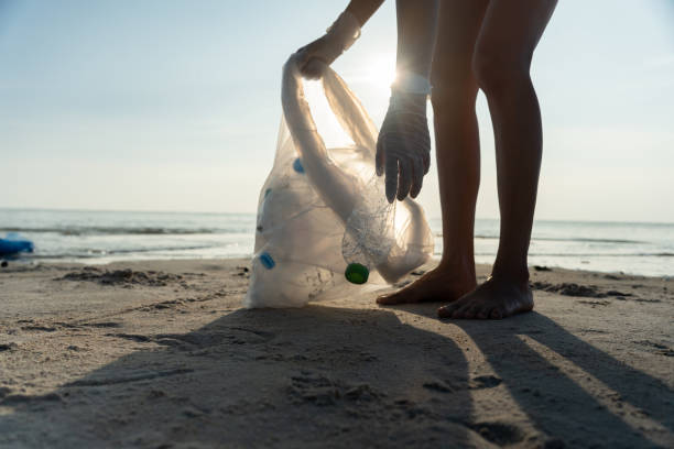 istock Save water. Volunteer pick up trash garbage at the beach and plastic bottles are difficult decompose prevent harm aquatic life. Earth, Environment, Greening planet, reduce global warming, Save world 1481710801