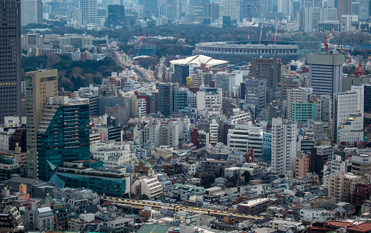 Tokyo, Japan - June 28, 2023 : Nakano Sunplaza in Tokyo, Japan. The building is to be demolished and replaced by a new complex including a hotel and a concert hall.