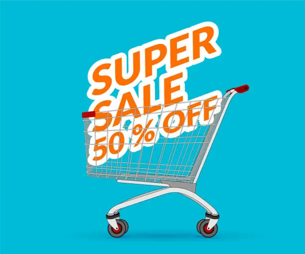 Vector illustration of Super Sale.