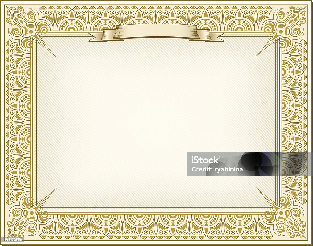 Gold detailed certificate Vector illustration of gold detailed certificate Achievement stock vector