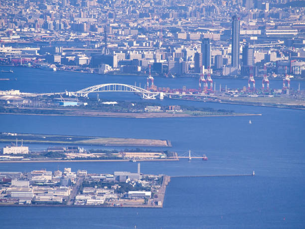 istock Osaka birds eye urban view. 1481727156