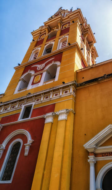 Tower structure of Cartagena cathedral Colombia stock photo