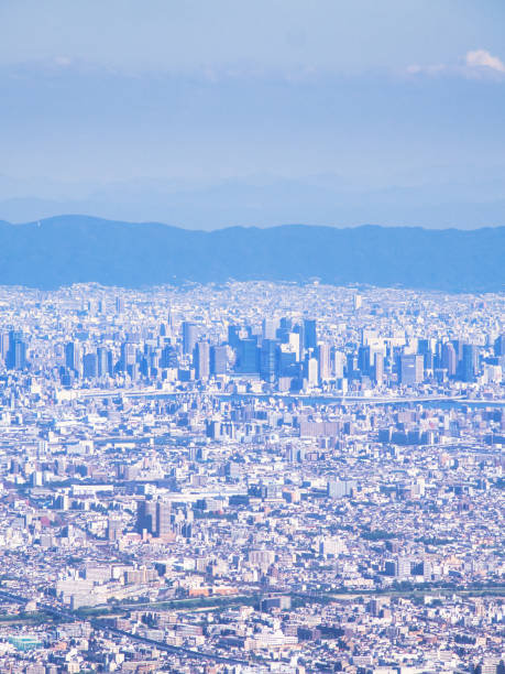 istock Osaka birds eye urban view. 1481728076