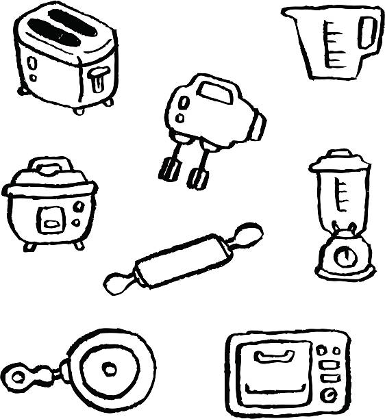 Doodle Series - Kitchen Appliances vector art illustration