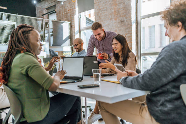 Young multi-ethnic businesspeople working together