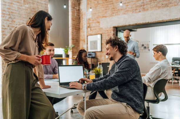 istock Office colleagues having casual discussion in the office 1481739081