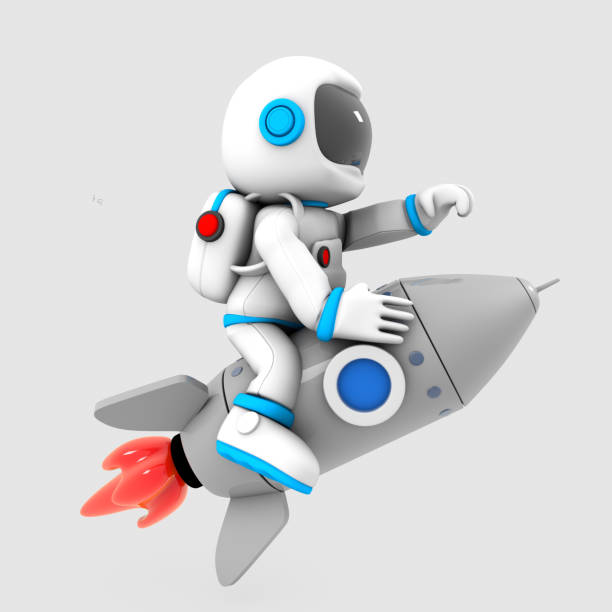 istock 3D illustration of Astronaut riding a space rocket 1481740120
