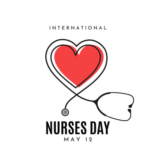 ilustrações de stock, clip art, desenhos animados e ícones de international nurses day poster, may 12. vector - stethoscope