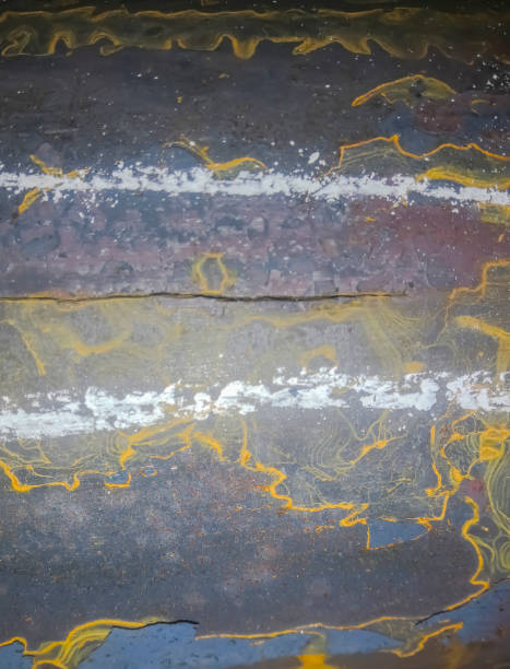 istock Defects on the mettal are rust and crack. Metal processing in the factory. Rust on rolled steel - processing the circle before sorting. 1481759856