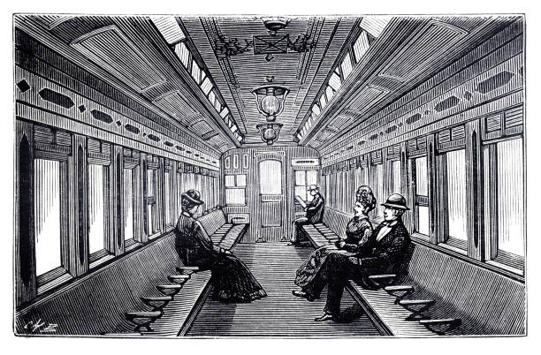 Passengers inside elevated railway in Manhattan in New York City 1880
The IRT Sixth Avenue Line, often called the Sixth Avenue Elevated or Sixth Avenue El, was the second elevated railway in Manhattan in New York City, following the Ninth Avenue Elevated.

The line ran south of Central Park, mainly along Sixth Avenue. Beyond the park, trains continued north on the Ninth Avenue Line.

Original edition from my own archives
Source : Correo de Ultramar 1880