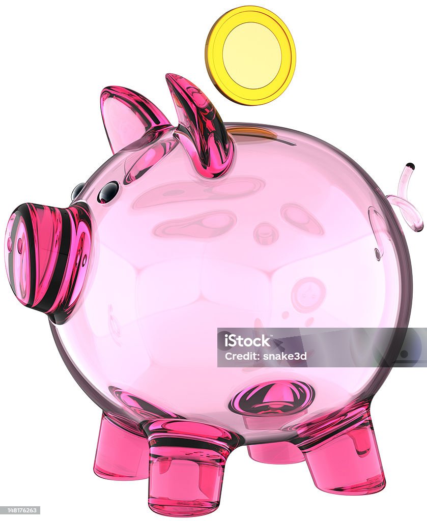 Verre tirelire vide total - Photo de Tirelire en forme de cochon libre de droits