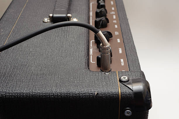 Guitar Amp and Cable stock photo