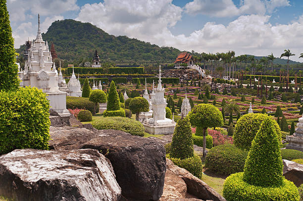 istock Stupas in ornamental garden 148176996