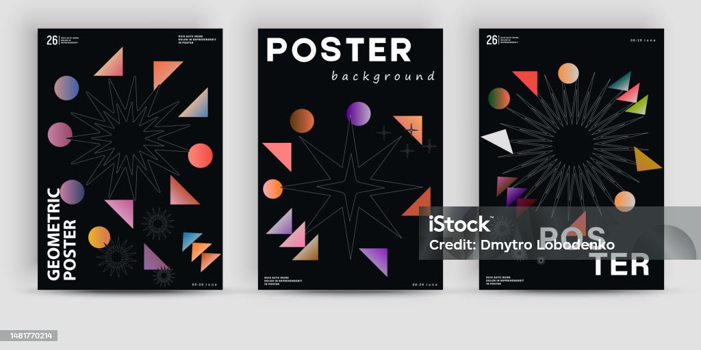 Poster Graphics Text Abstract Art Geometric Posters Design Layout With Editable Text And ...