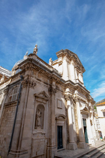 kirche st. ignatius in der altstadt von dubrovnik kroatien - st ignatius church stock-fotos und bilder