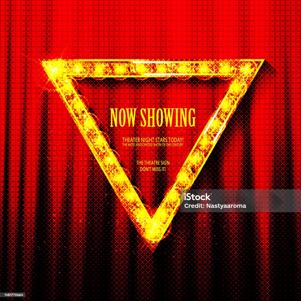 Triangular Neon Sign Neon Light Triangular Banner Stock Illustration - Download Image Now ...