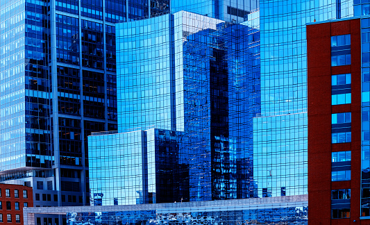 istock Blue Glass Office Buildings Skyline - Boston Massachusetts 1481775097