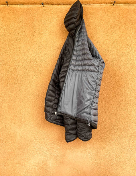 istock Jacket Hanging on Pegs on Orange Wall 1481778191