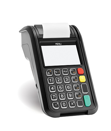 Credit card reader on white background(clipping path)