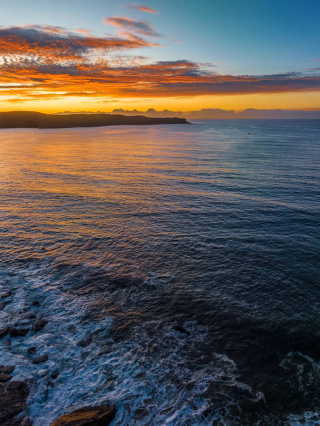 istock Aerial sunrise seascape with high cloud 1481782965