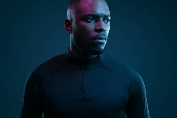 istock Pensive young black sportsman looking away in studio 1481789275