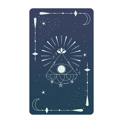 Pyramid Collection Tarot Tarot Card With Mystic Eye Pyramid And Celestial Border Boho Esoteric ...
