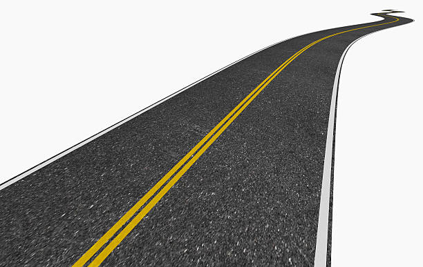 istock image of a long winding road isolated on white 148179172