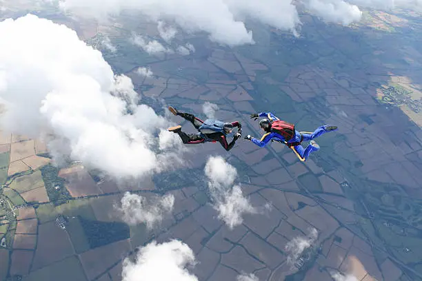 Photo of Two skydivers in freefall