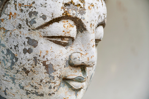 White plaster bust sculpture portrait of the men Hermes