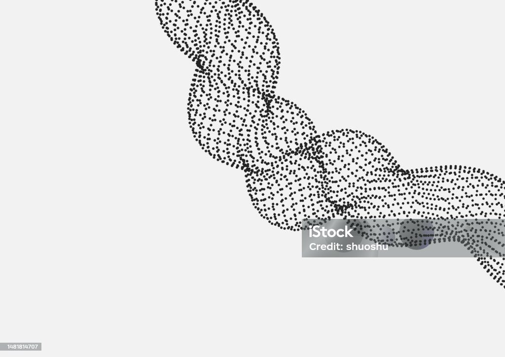 Particle Pattern Vector Abstract Black And White Dynamic Particle Flowing Technology Pattern ...