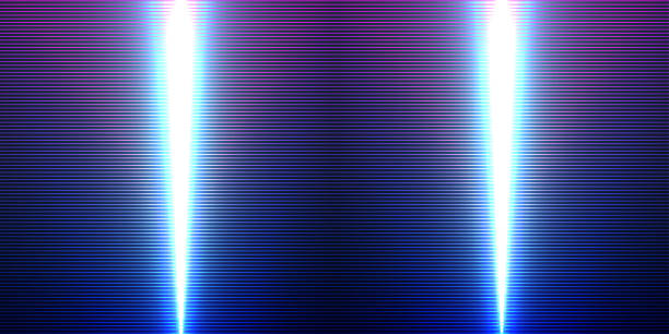 Abstract laser striped lined horizontal glowing background. Scan screen Abstract laser striped lined horizontal glowing background. Scan screen. Technological futuristic neon background with stripes. Vector illustration crt computer screen stock illustrations