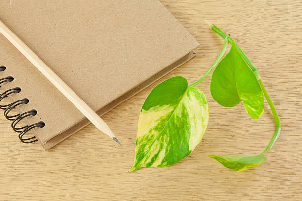 istock recycle notebook and wooden pencil 148182317