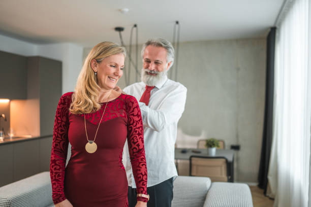 istock Lovely Mature Caucasian Getting Well Dressed At Home 1481834343