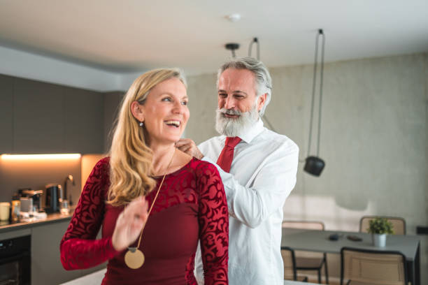 istock Lovely Mature Caucasian Getting Well Dressed At Home 1481834347