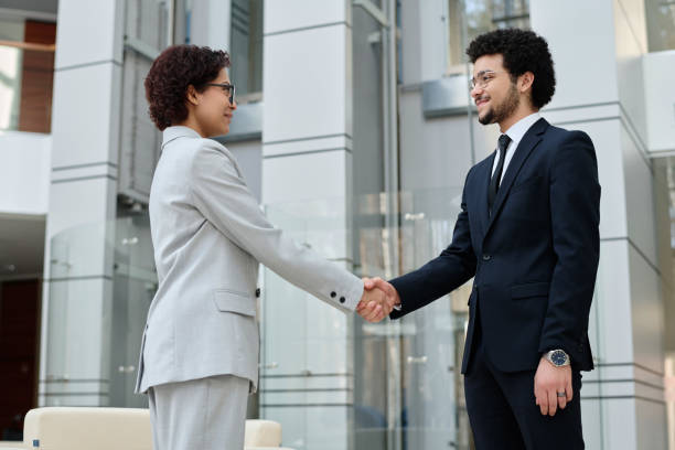 istock Business people shaking hands to greet each other 1481837921