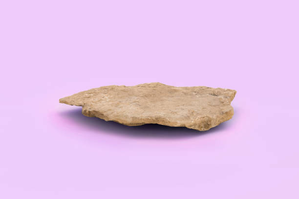 istock Stone podium for cosmetic, spa product presentation. Abstract minimal backdrop. One rock form. Violet Studio Background. Scene to show, Showcase display case. 3D Front View. Trendy purple color. Space 1481842154