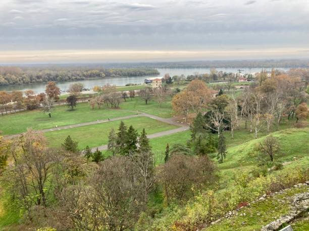 istock Serbia - Belgrade - Parc Kalemegdan- panorama and Danube 1481847419
