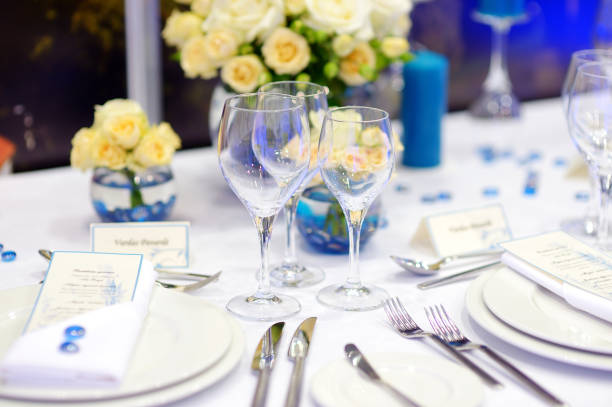istock Table set for an event party or wedding reception 1481847695