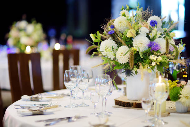 istock Beautiful table set for some festive event 1481847918