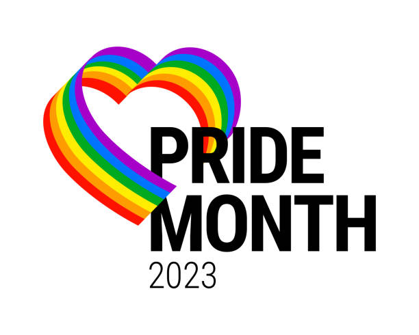 гордость месяца 2023 концепция. радужный флаг свободы, гей-парад ежегодное летнее мероприятие. шаблон дизайна для флаера, открытки, плаката, б - pride month stock illustrations