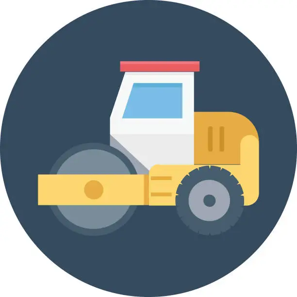 Vector illustration of Excavator Cool Isolated Vector Icon for Construction