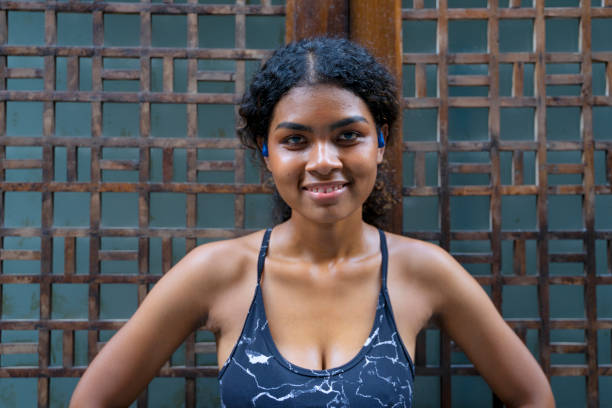 istock Women is exercising in town. 1481858167