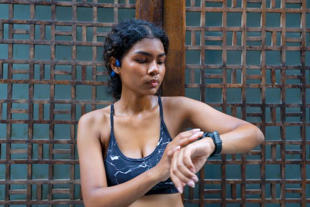 istock Women is exercising in town. 1481858169