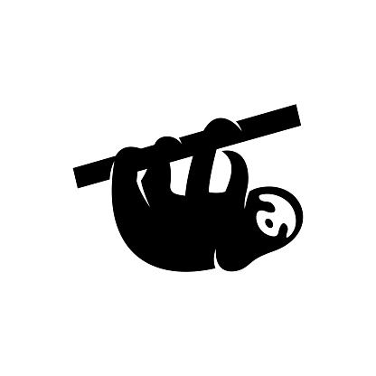 sloth flat style icon logo