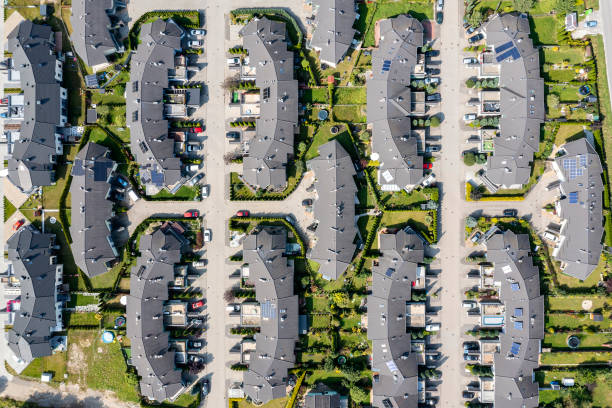 istock Neighborhood aerial shot 1481860693