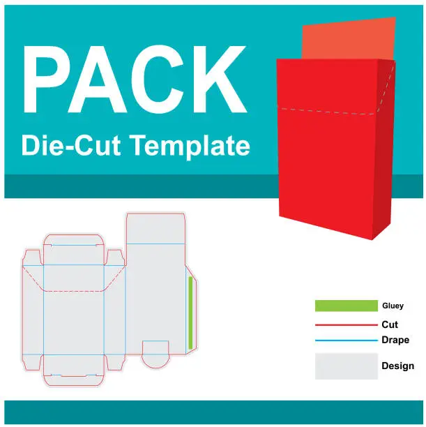 Vector illustration of Pack Die-Cut Tamplate